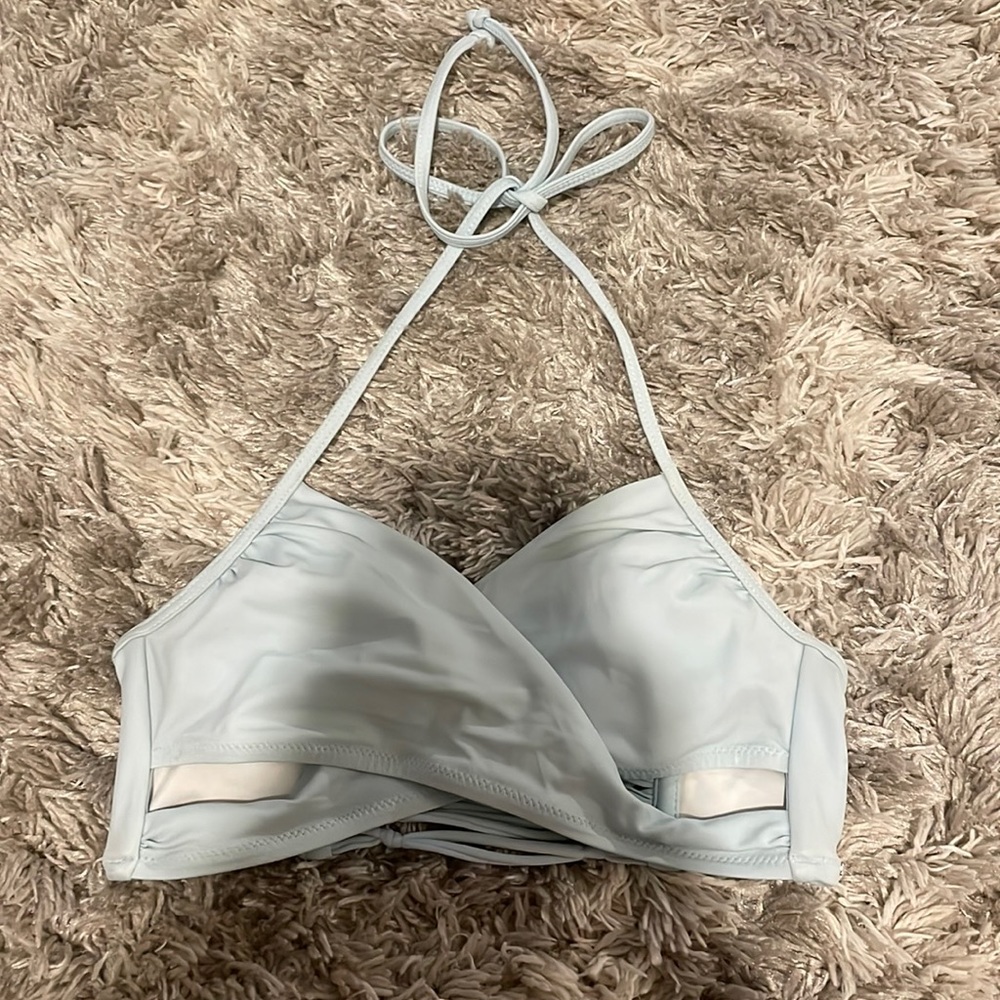 PINK bikini top in baby blue size small